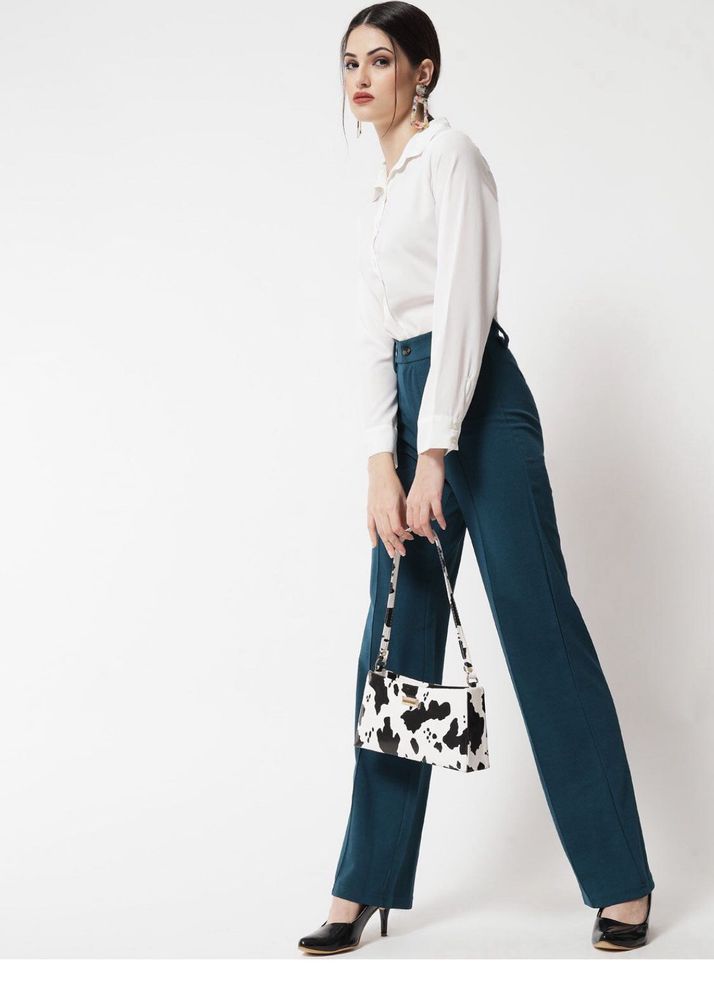 Teal Straight Formal Trouser