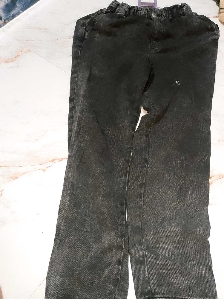 Acid Wash Black Jeans