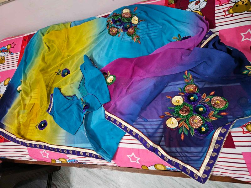 Multicolour Saree