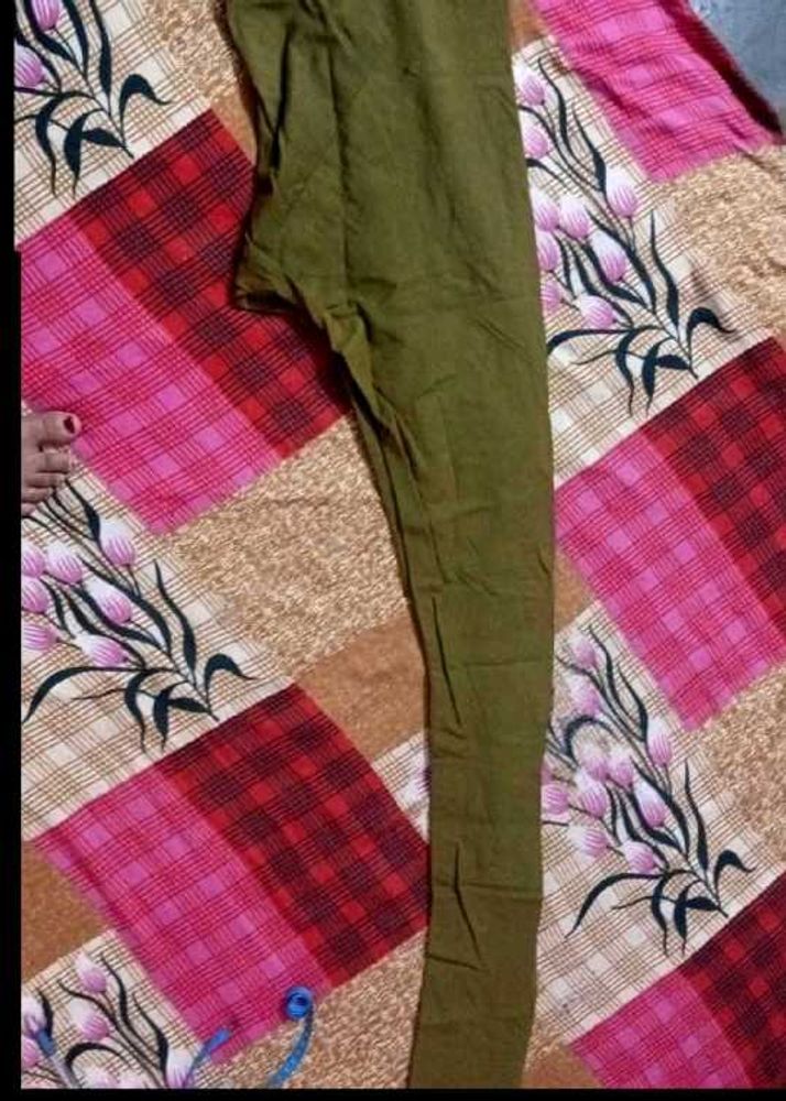 SQUARE NECK KURTI WITH Olive Green CHURODAR SETS