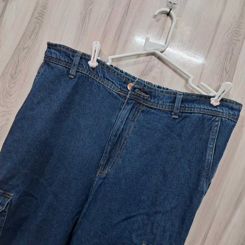 Blue Denim Cargo Jeans