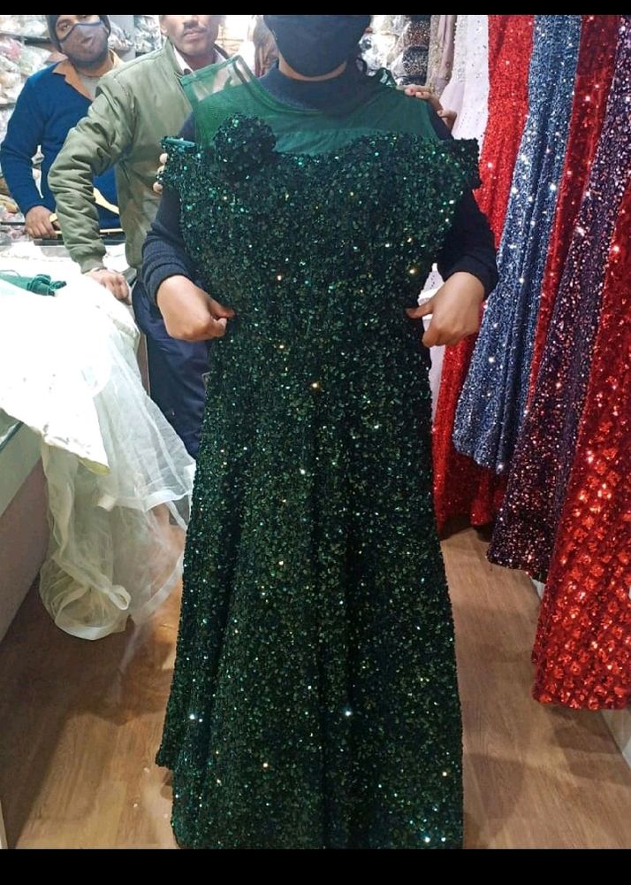 Emerald Sequin Ball Gown