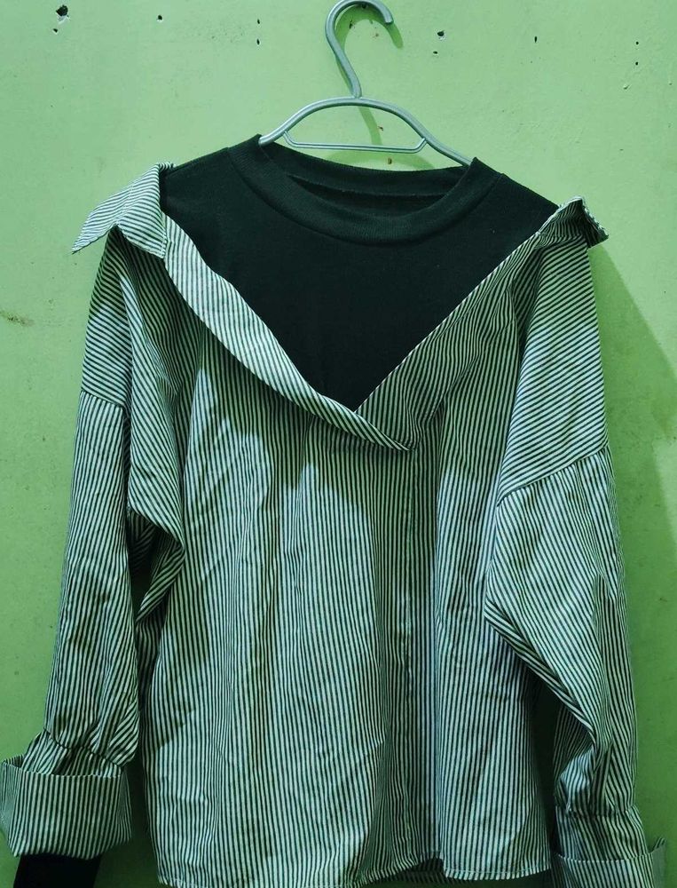 Striped Layered-Look Top