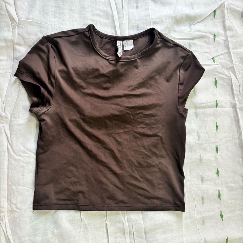 Brown Short Sleeve Top