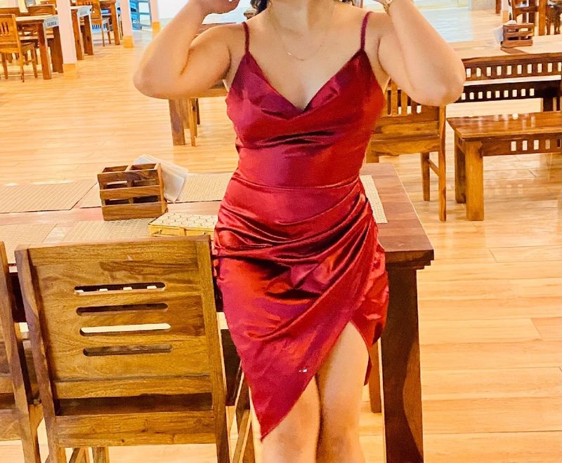 Sale ❗️burgandy Satin Slip Dress