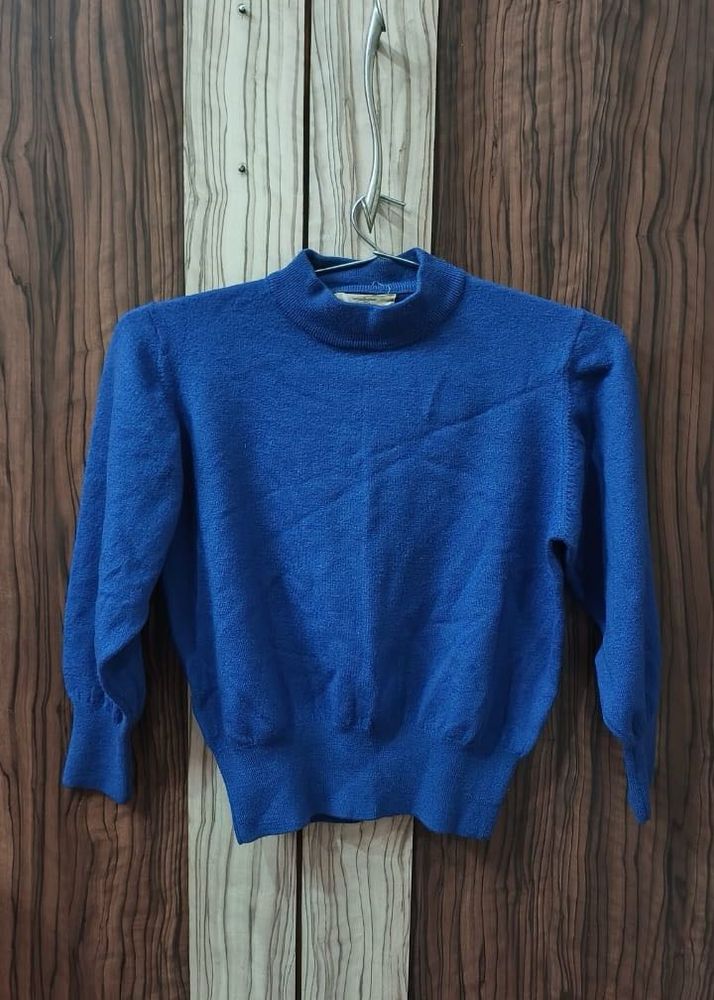 Blue Turtleneck Sweater