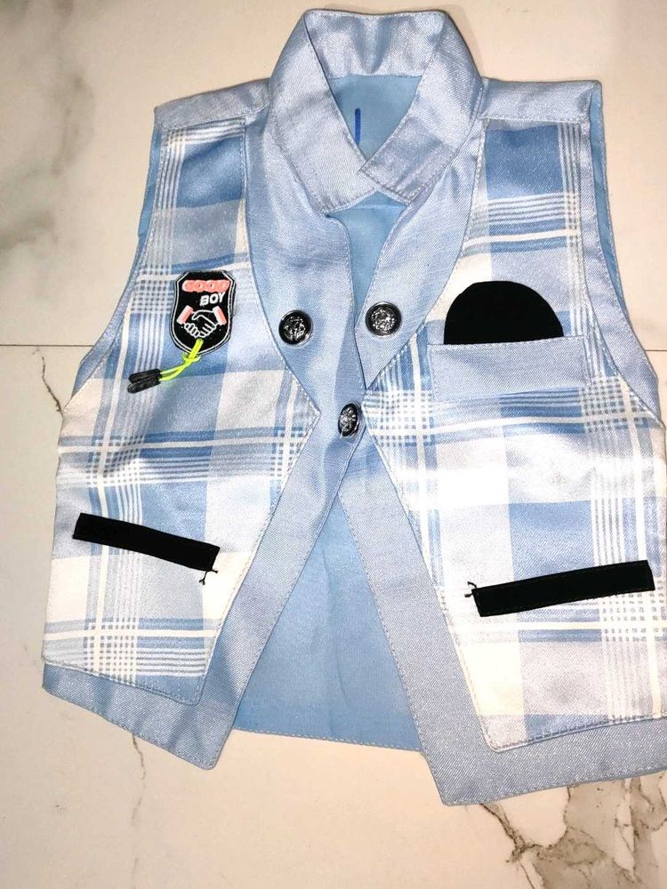 Blue Plaid Vest - Kids Formal Wear