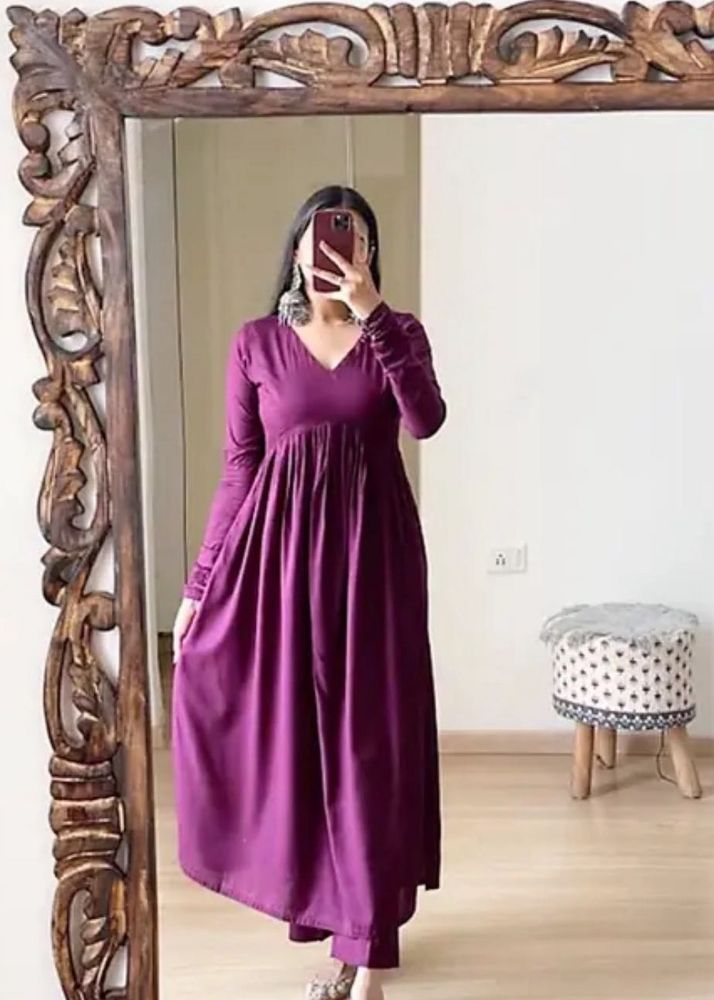 Boutique Made Elegant Purple Alia Style Suit