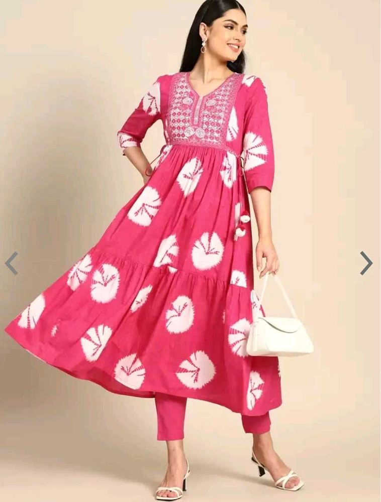 Anouk Pink Kurta Set