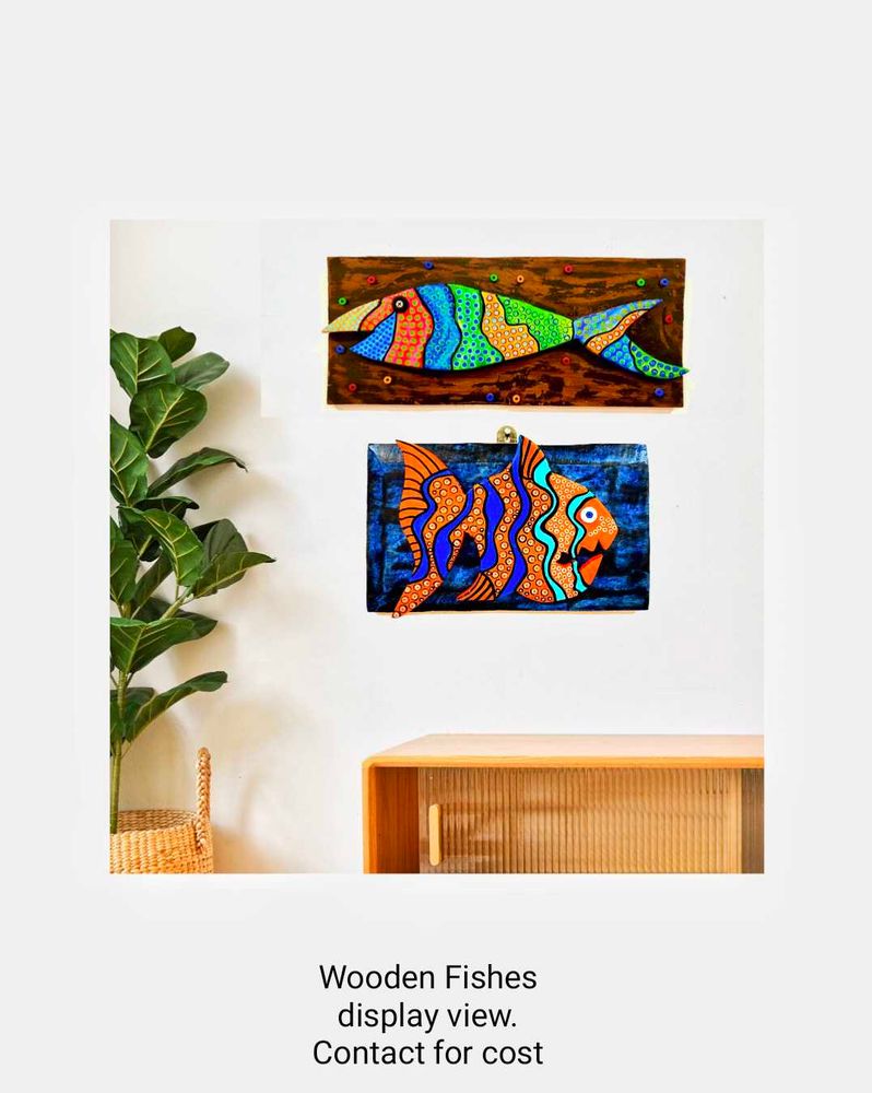 Set of 2 Wooden Fish Wall Arts