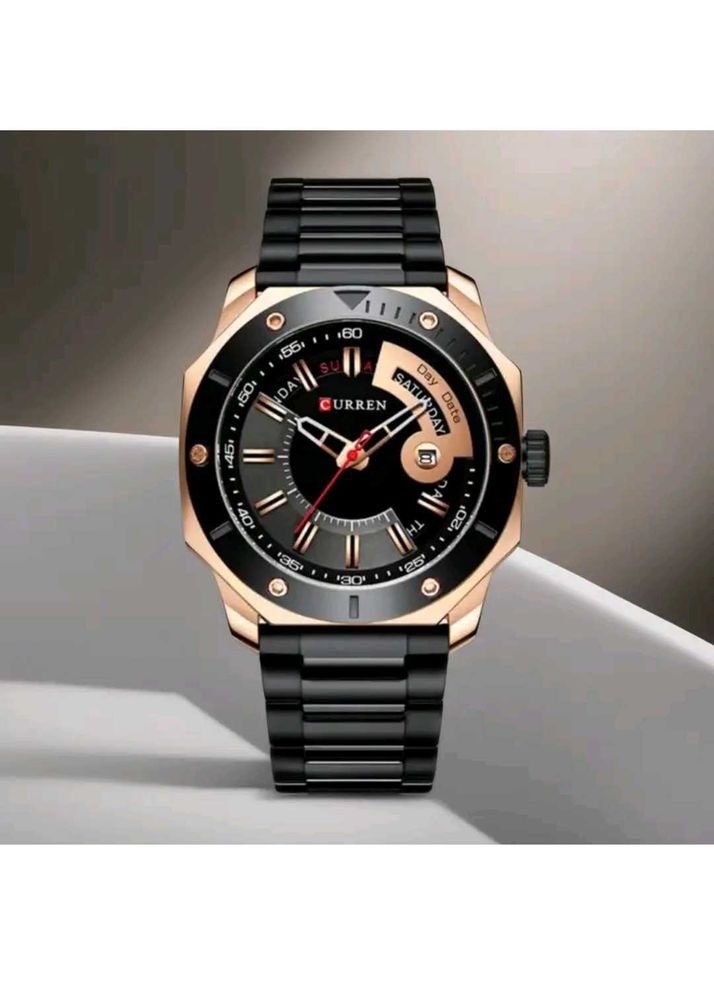 Curren Quartz Watch - Black &amp; Rose Gold