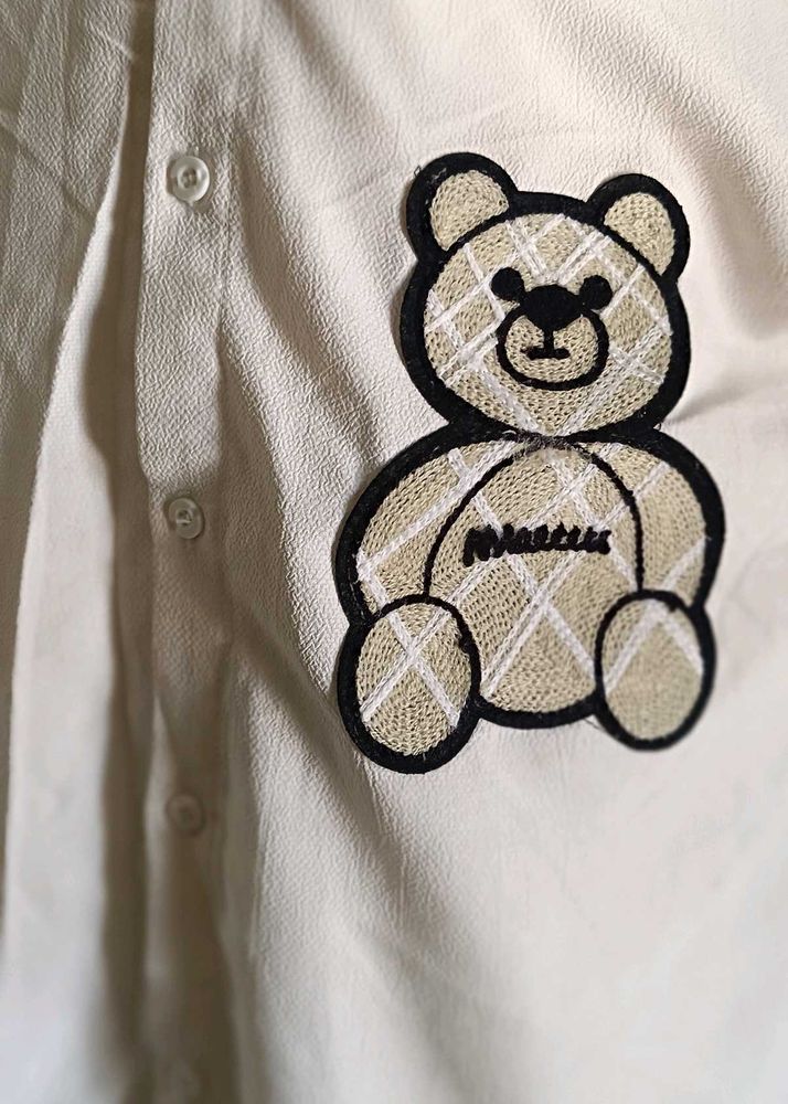 Cute Bear Patch Shirt
