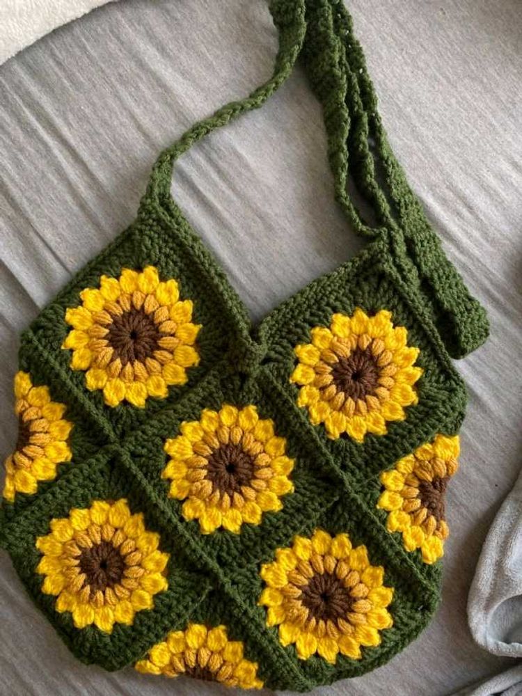 Crochet Sunflower Handbag