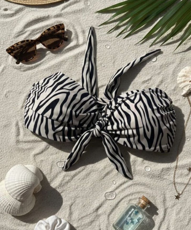 Zebra Print Bikini Top
