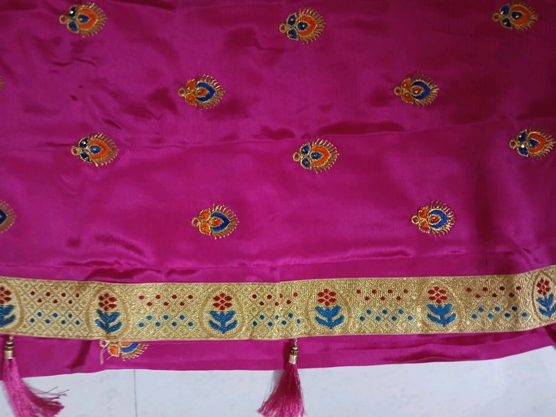 Pink Embroidered Saree