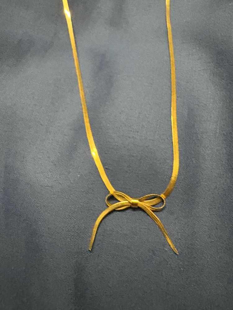 Anti-tarnish Bow Neck Chain