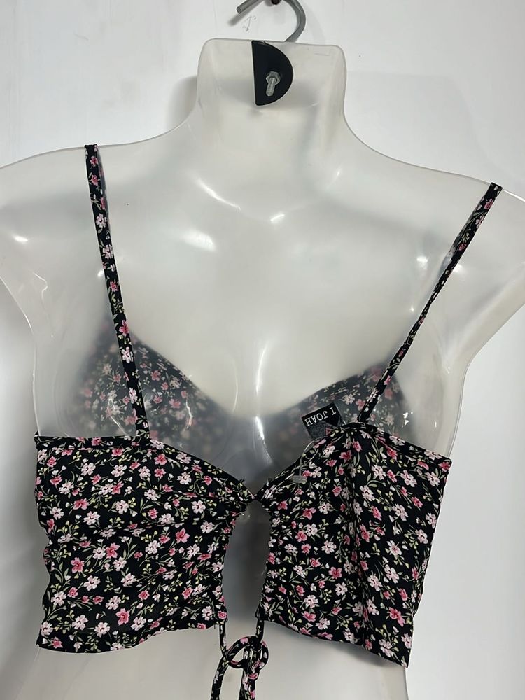Floral Tie-Front Cami Top