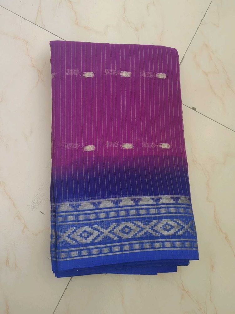 Elegant Purple &amp; Blue Saree Brand new unused