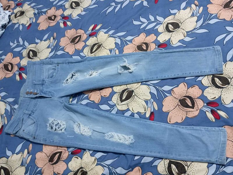 Distressed Light Wash Jeans