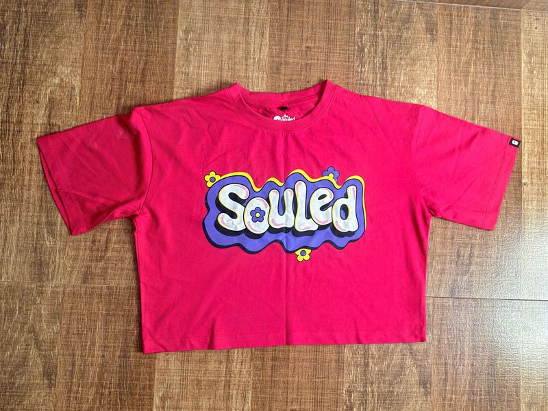 Souled Graphic Crop Top - Pink