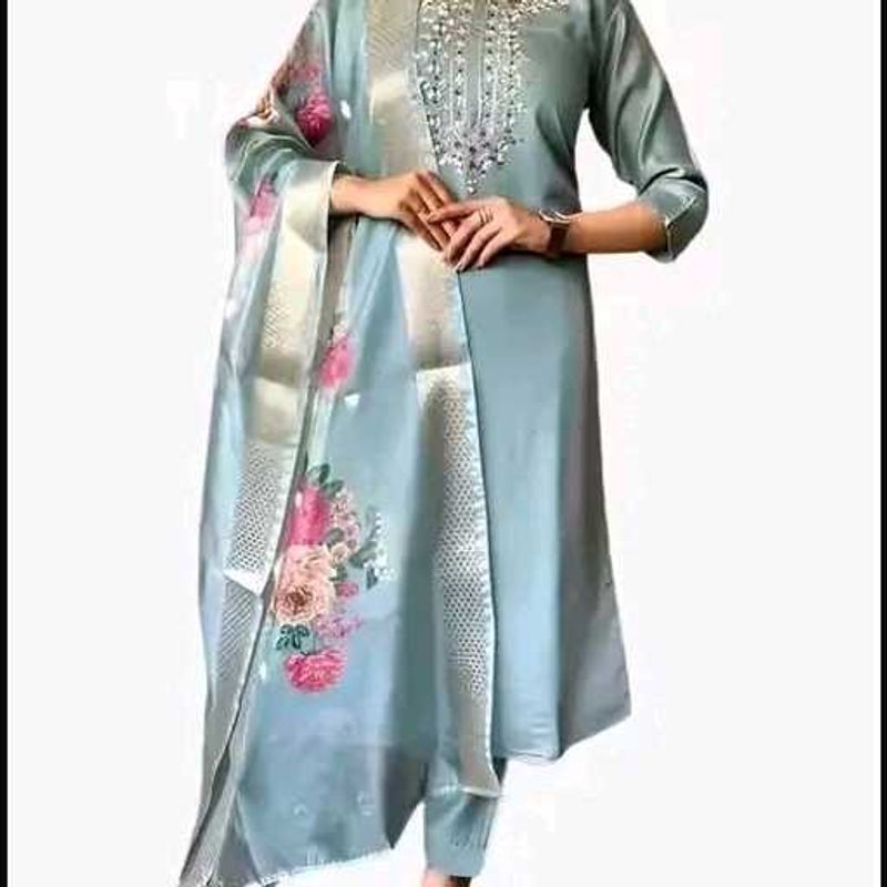 Elegant Blue Embroidered Salwar Kameez
