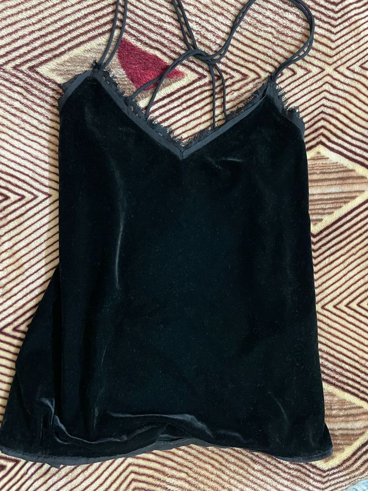 Y2K Velvet Strappy Cami Top