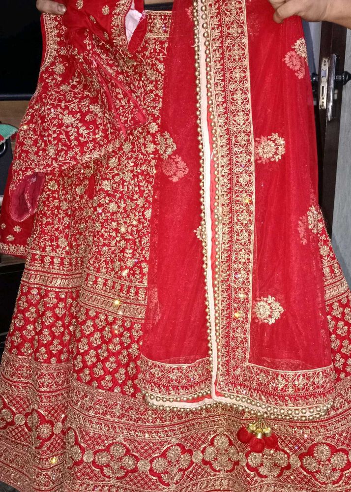 Red Embroidered Lehenga Choli
