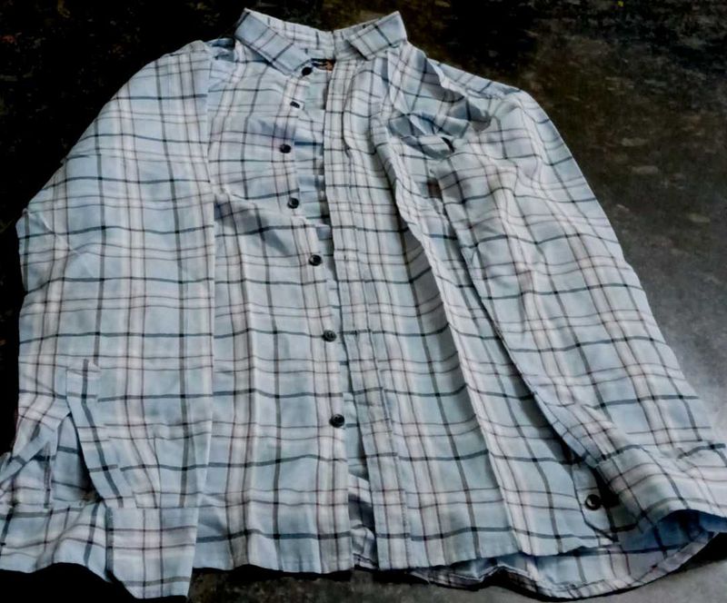 Blue Plaid Casual Shirt