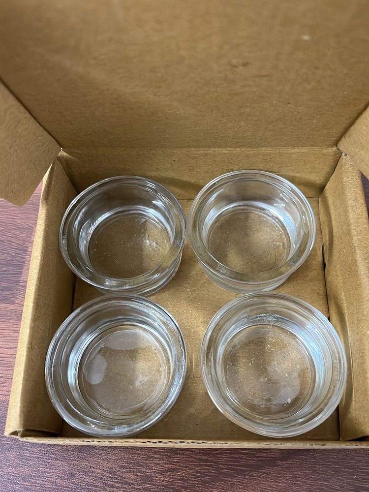 Glass Candle Holders - Set of 4