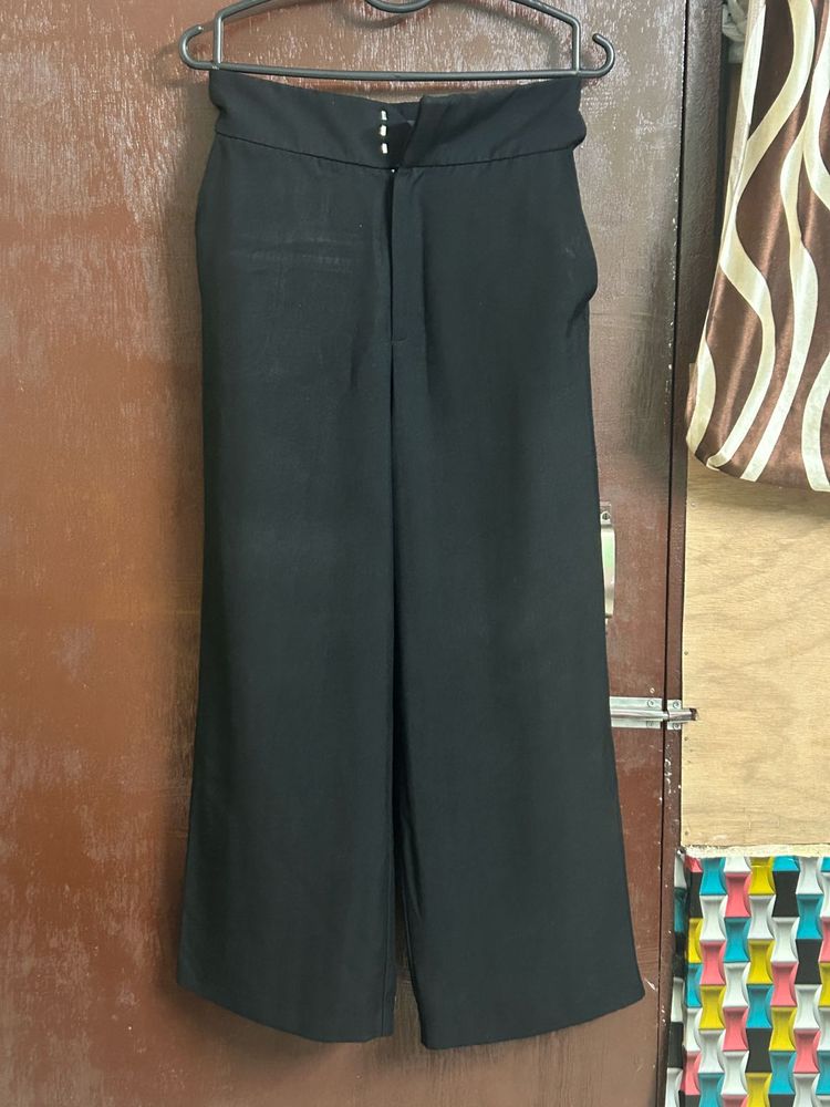 Black Wide Leg Pants High Rise