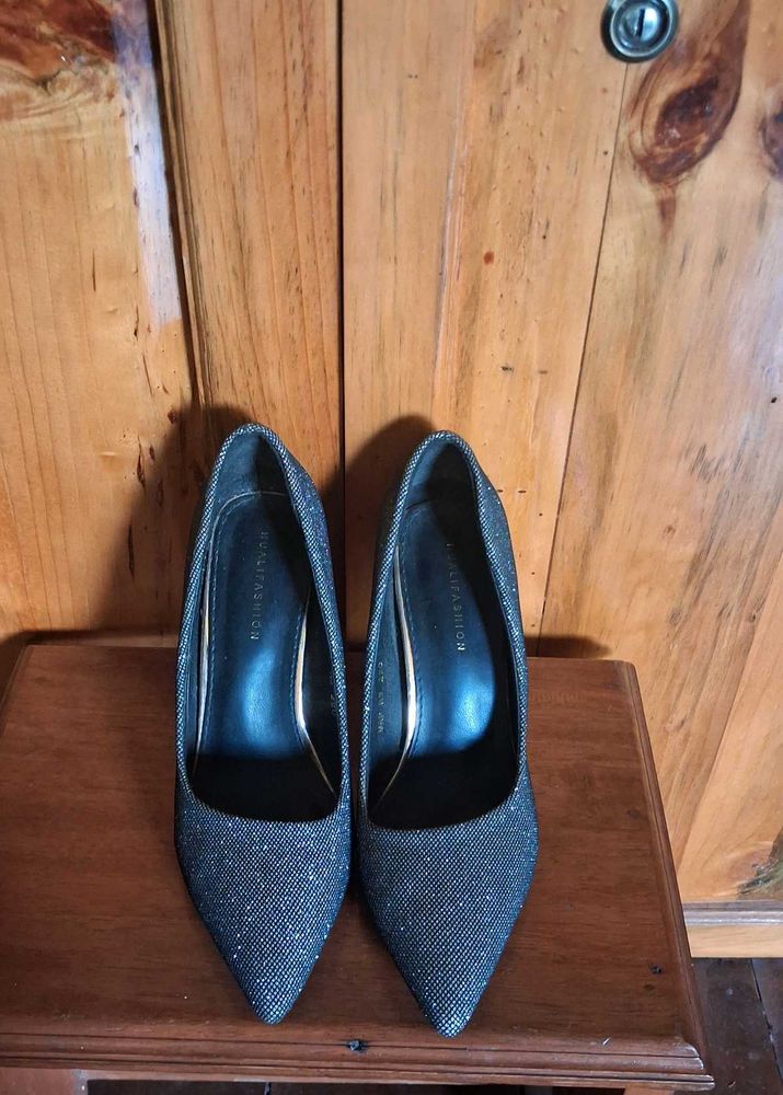 Sparkly Pointed-Toe Heels