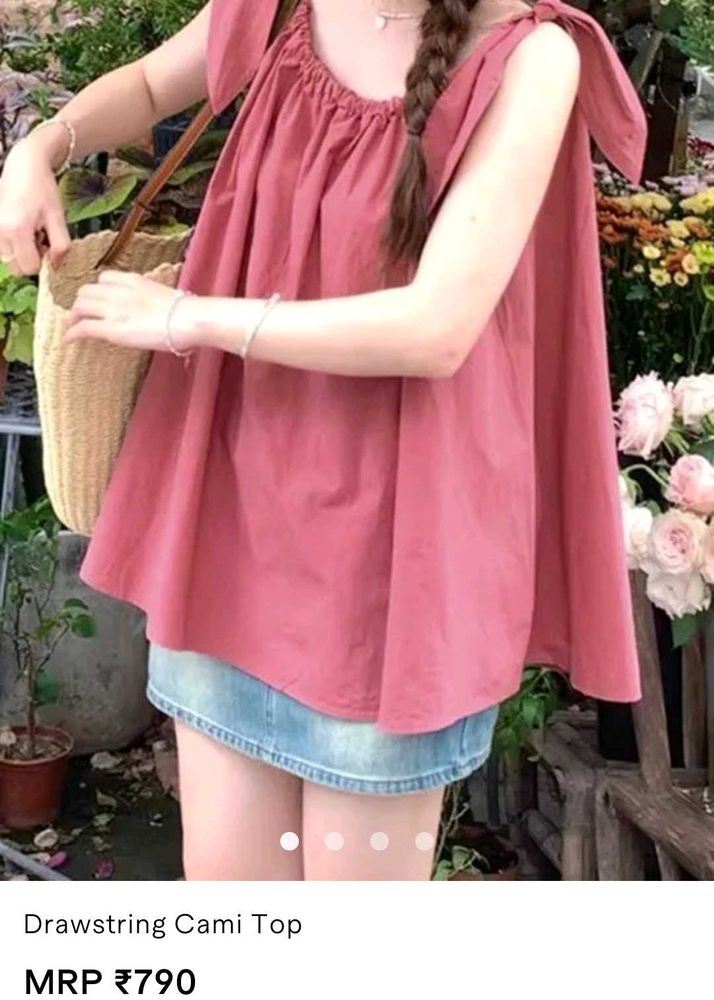 Cute Pink Cami Top with Bows