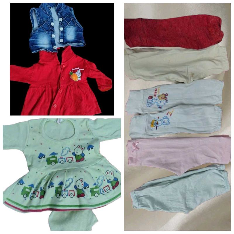 Bundle new born Frocks, Pants, Jacket