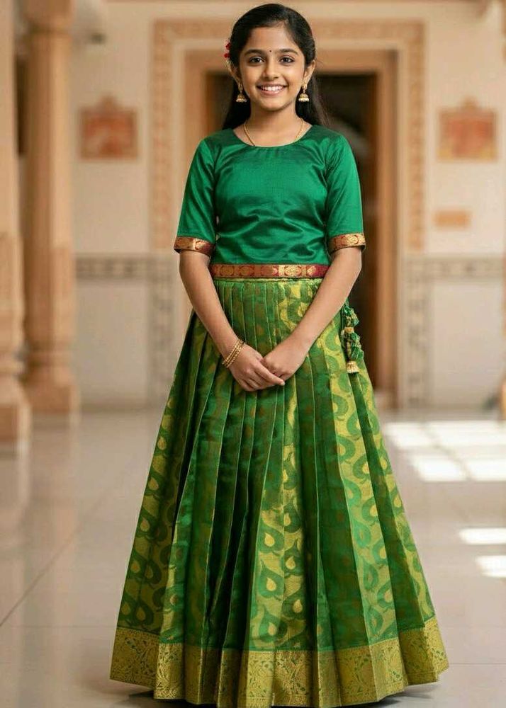 Green Ethnic Lehenga Choli Set