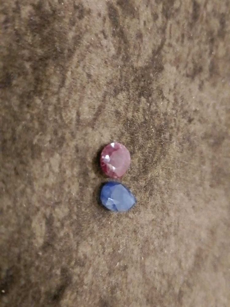 Loose Faceted Gemstones - Ruby &amp; Blue Sapphire