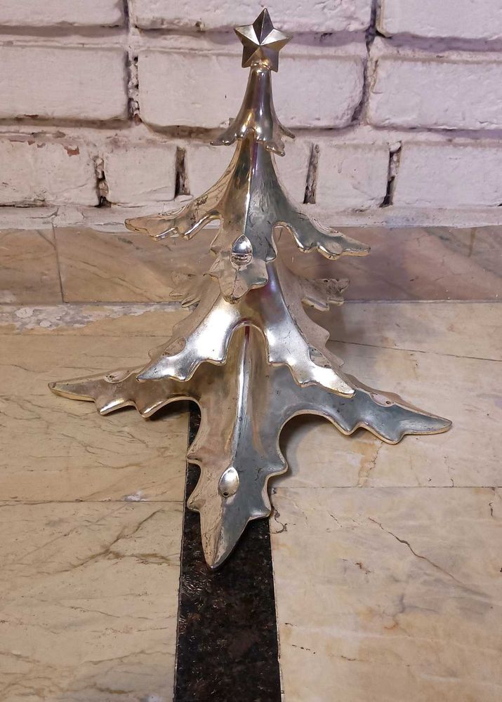 Vintage Pottery Barn Silver Chrome Christmas Tree