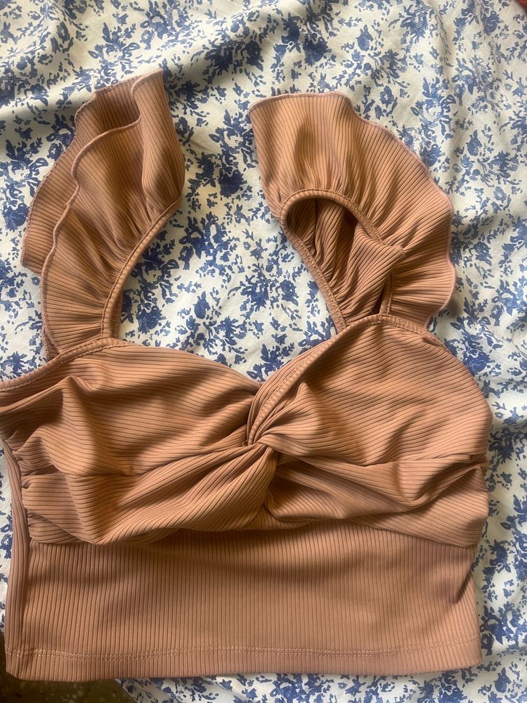 Cute Ruffle Strap Crop Top