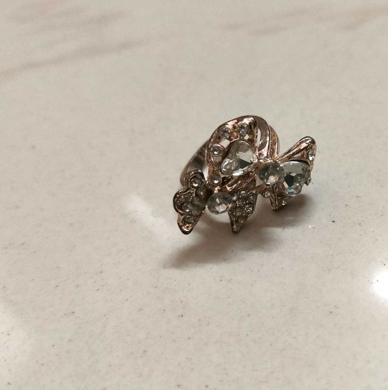 vintage sterling Silver Gold Plated ring