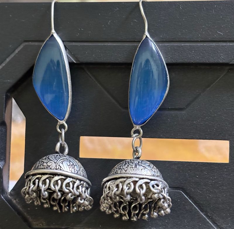 Blue Jhumka Earrings