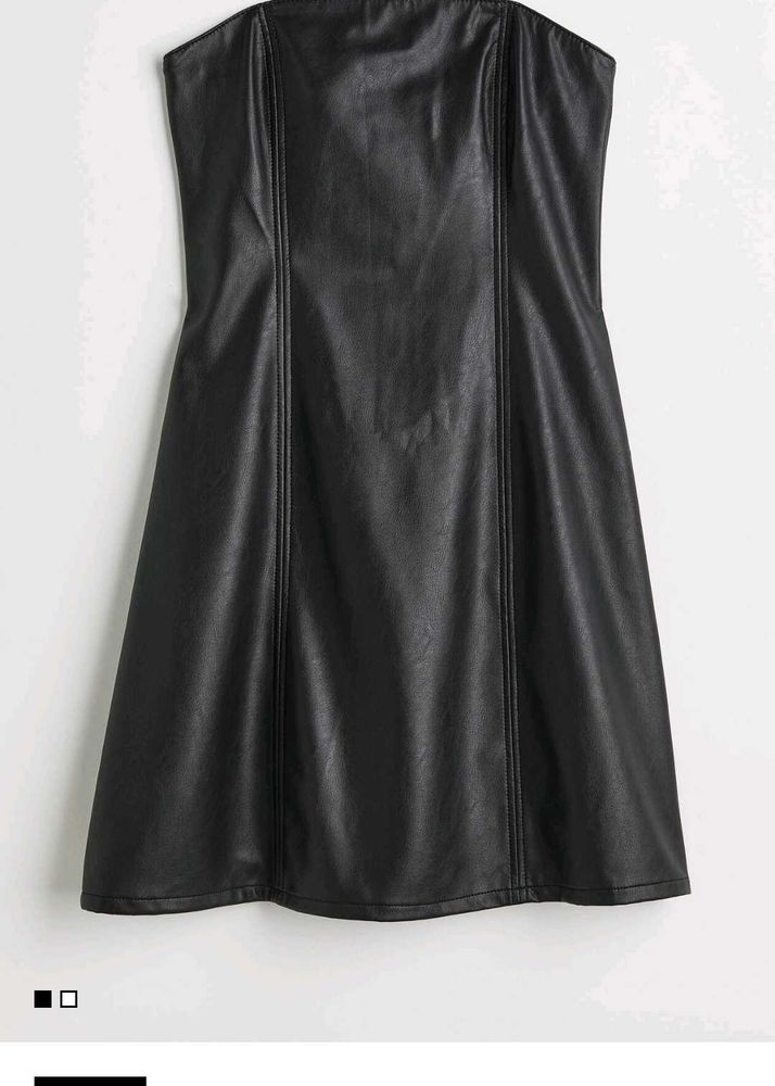 Black Faux Leather Dress