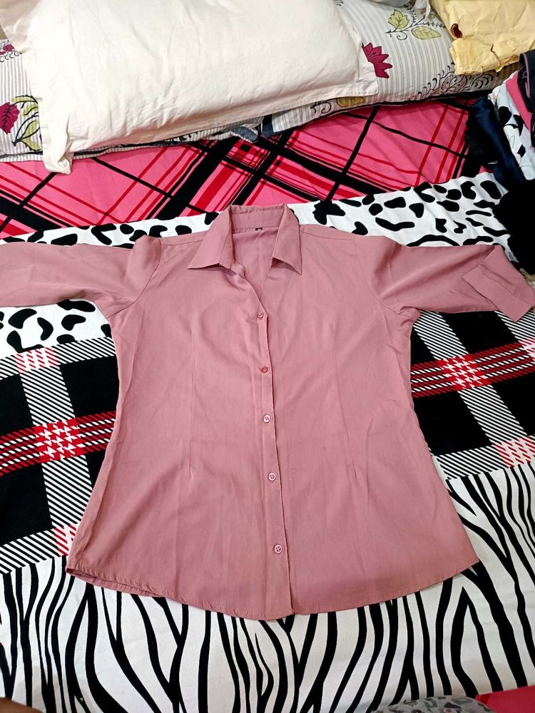 Nude Pink Colour Shirt For Women