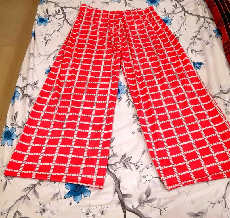Red Patterned Palazzos