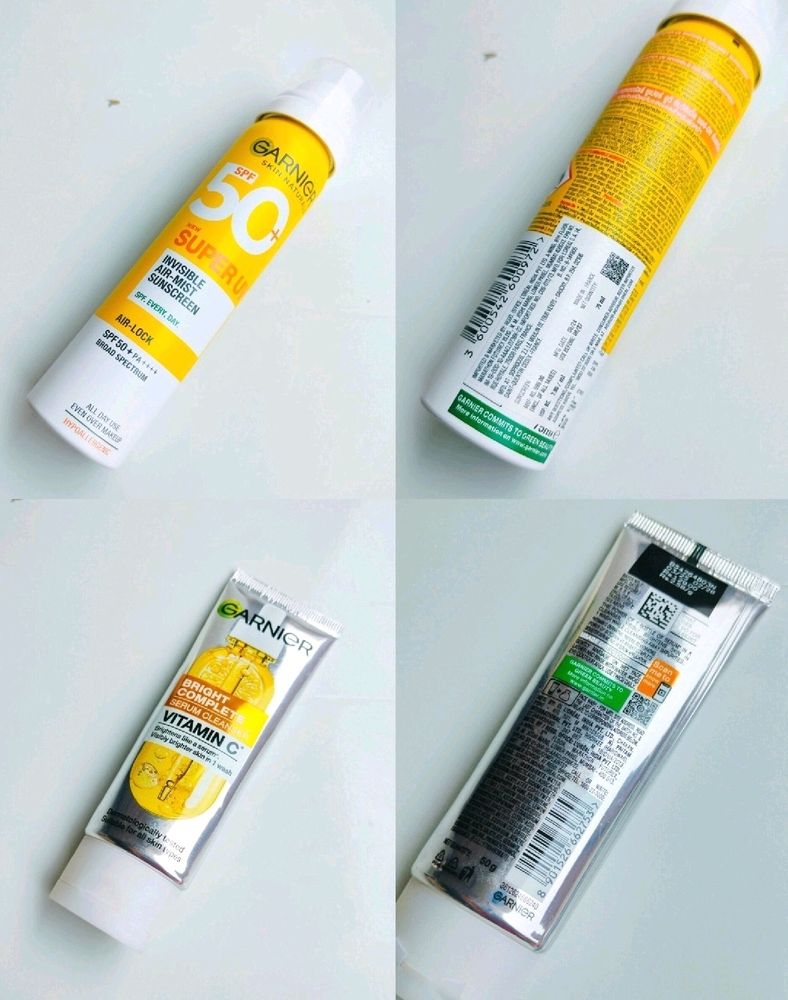 Garnier Sunscreen Spray &amp; Face Wash Combo