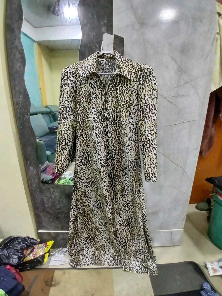 Leopard Print Midi Dress