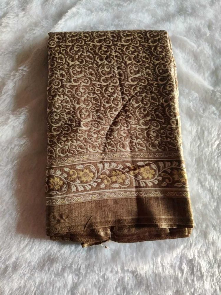 Brown Floral Saree