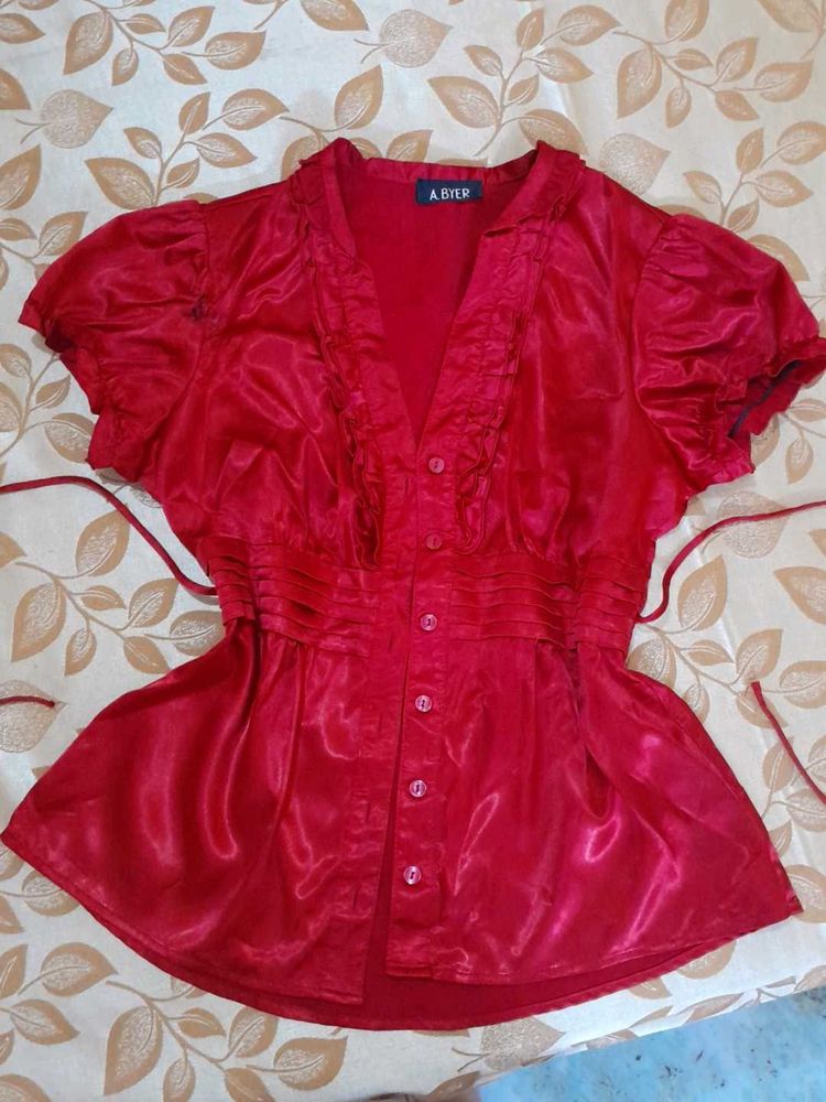 Baby Doll Top Y2k Cherry Cola Colour
