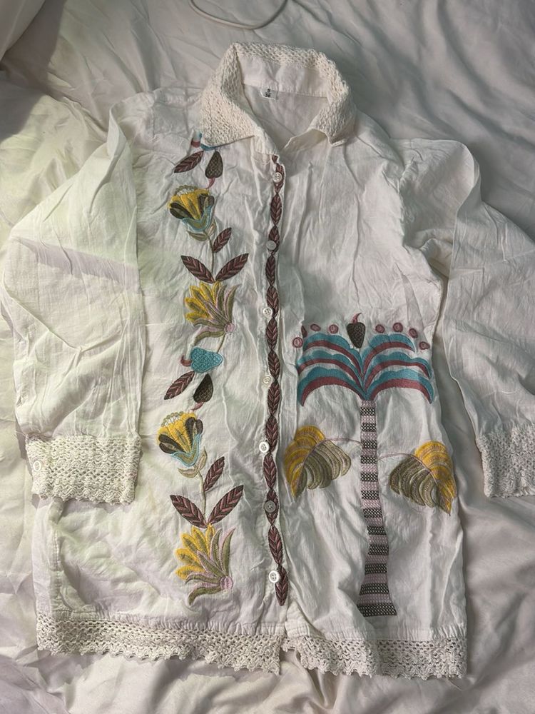 Embroidered White Blouse