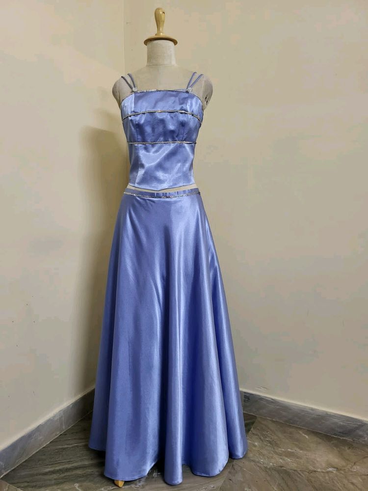 Lilac Satin Two-Piece Set