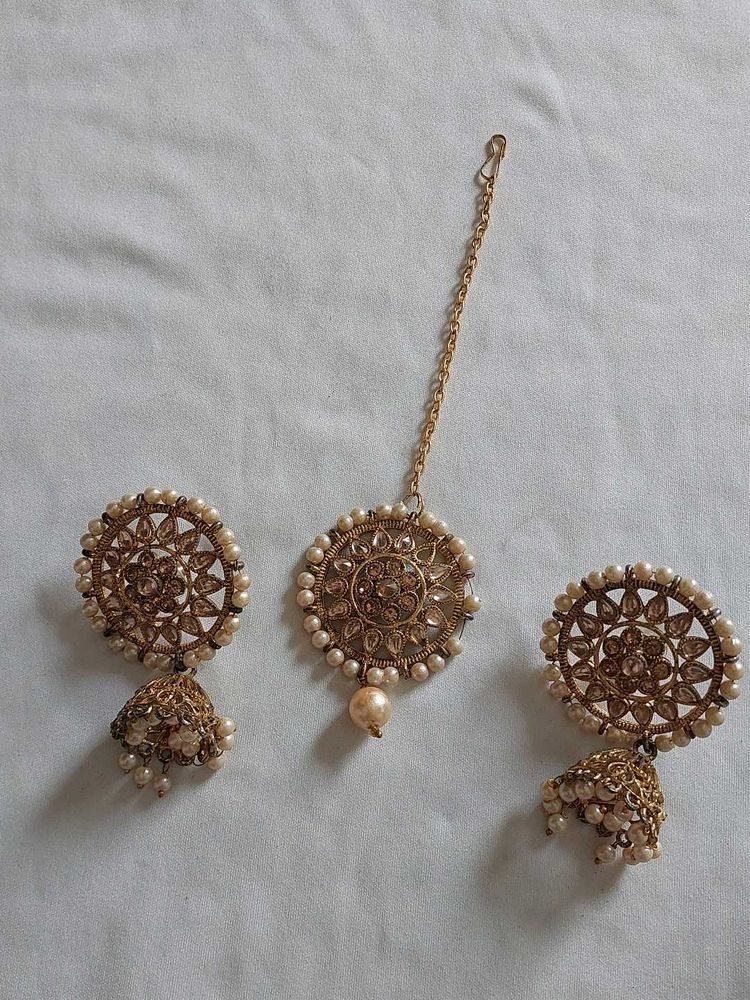 Jewellery Set Earrings With Mangtika