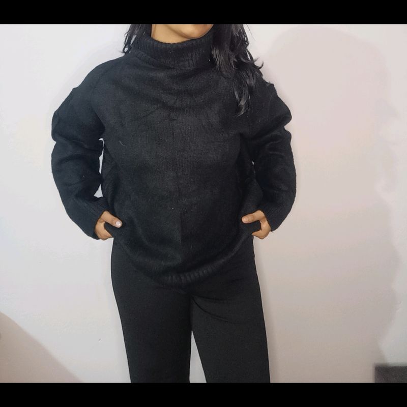 Black High Neck Sweater